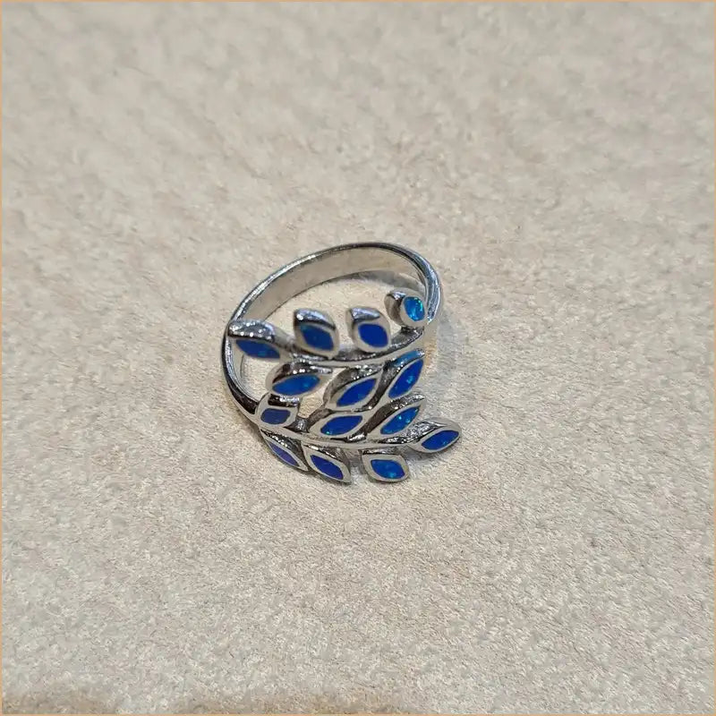 Bague opaline bleue "RO76.B"